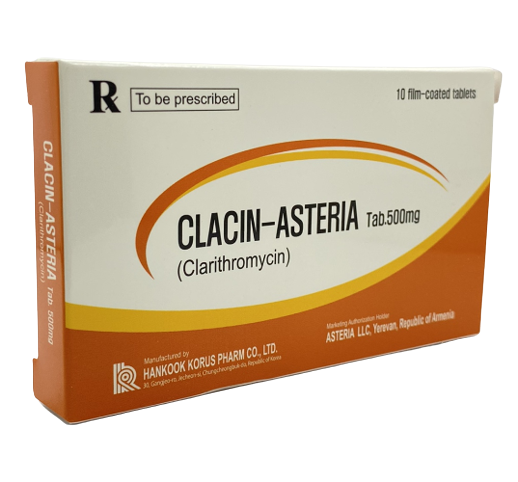 Կլացին-Աստերիա, դեղահատեր թաղանթապատ 500մգ Клацин-Астерия, покрытые пленочной оболочкой 500мг