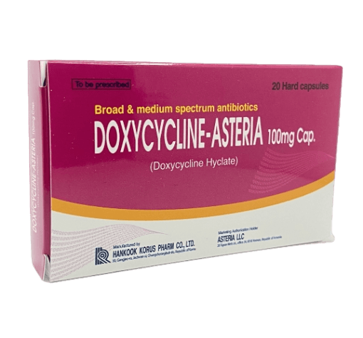 Դօքսիցիկլին-Աստերիա, դեղապատիճներ կոշտ 100մգ Доксициклин-Астерия, капсулы твердые 100мг
