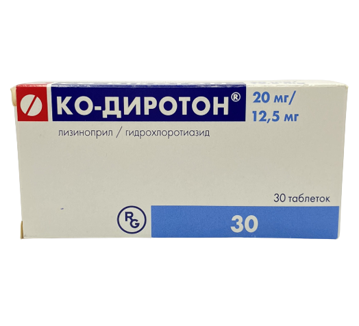 Կո-Դիրոտոն, դեղահատեր 20մգ/12,5մգ Ко-Диротон, таблетки 20мг/12,5мг