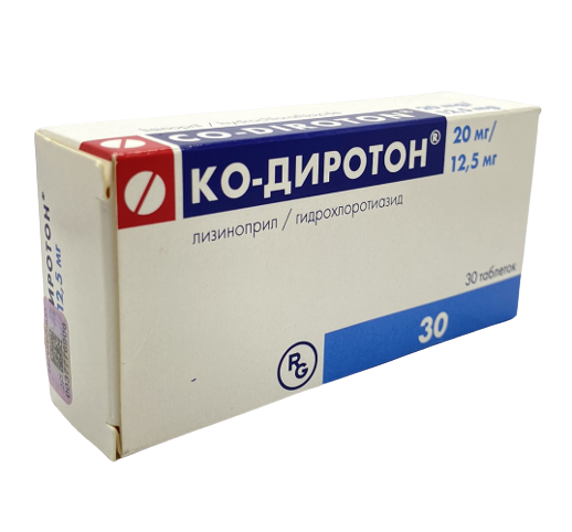 Կո-Դիրոտոն, դեղահատեր 20մգ/12,5մգ Ко-Диротон, таблетки 20мг/12,5мг